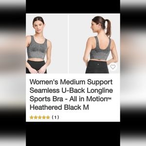 ALL IN MOTION,  SPORTS BRA/WORK OUT TOP,  SIZE MEDIUM.  NEW WITH TAGS. SEAMLESS